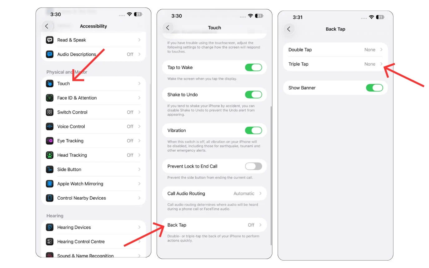 enable backtap on your iphone