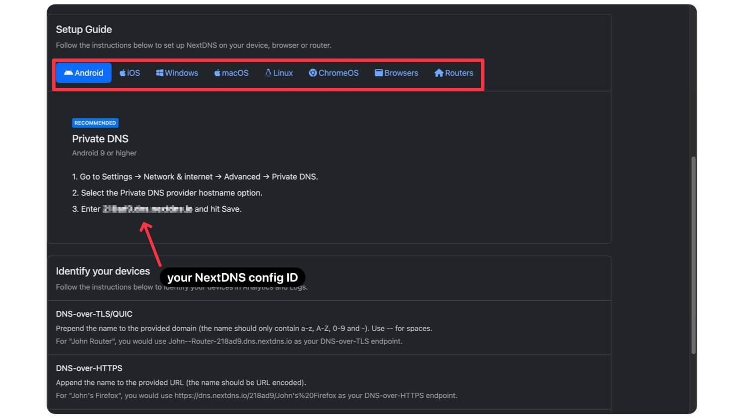 your nextdns config id