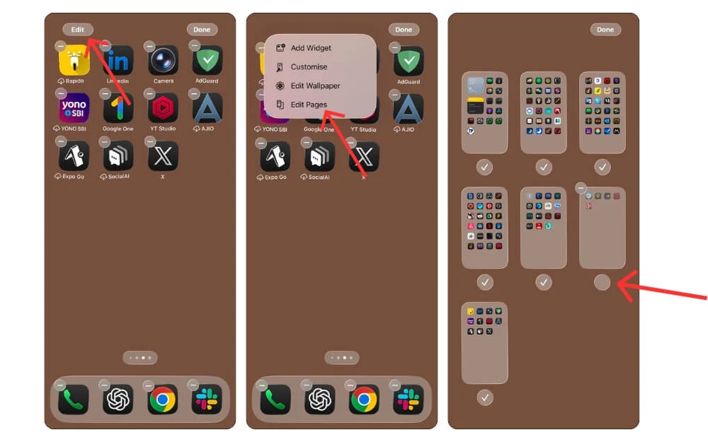 how to hide specific screens on ios