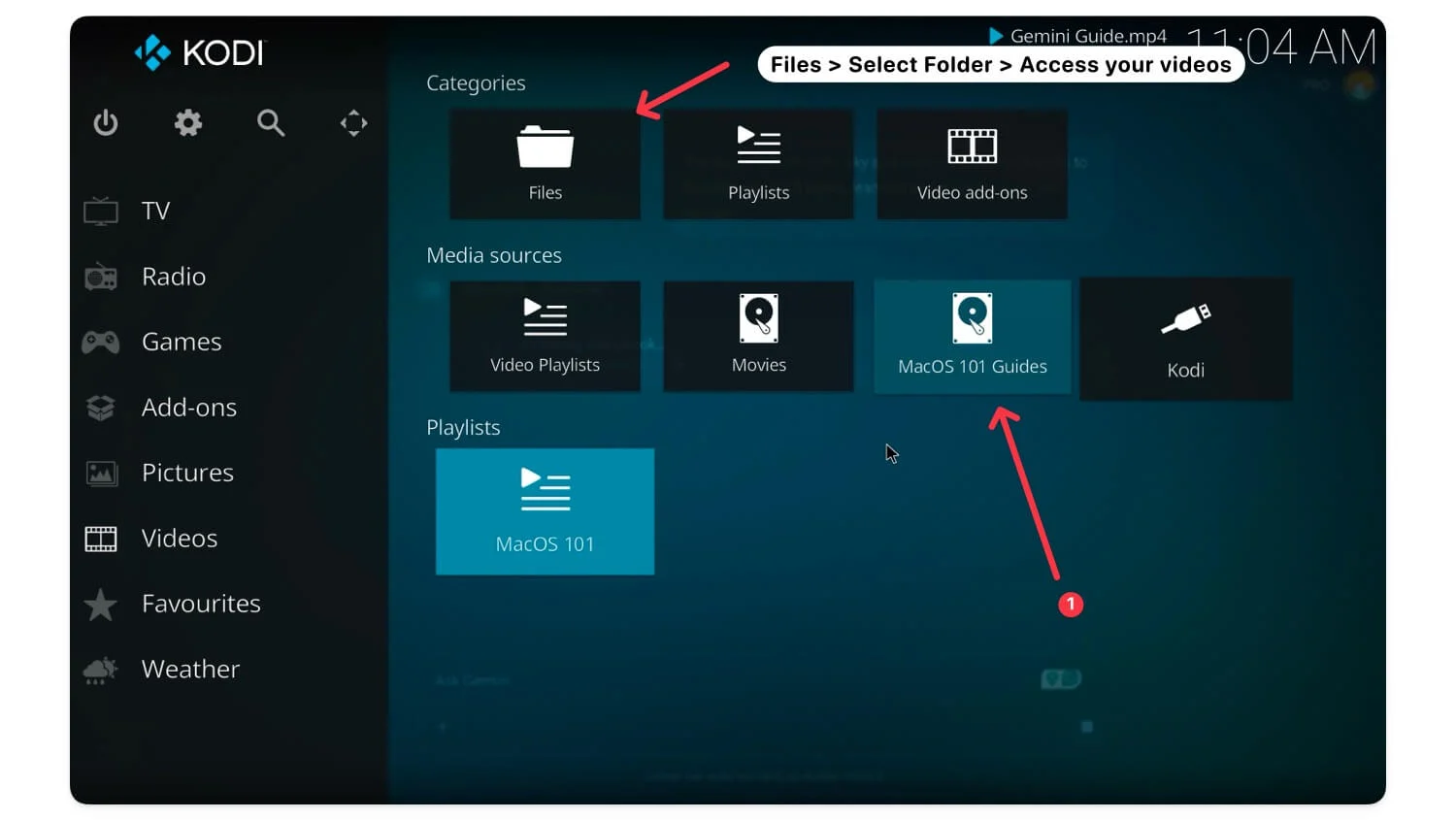 access your videos in kodi