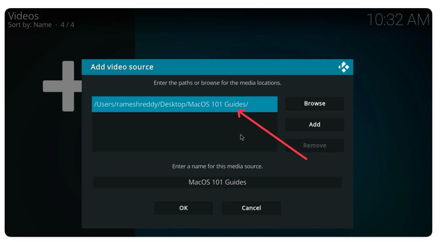 add video folders you hace created
