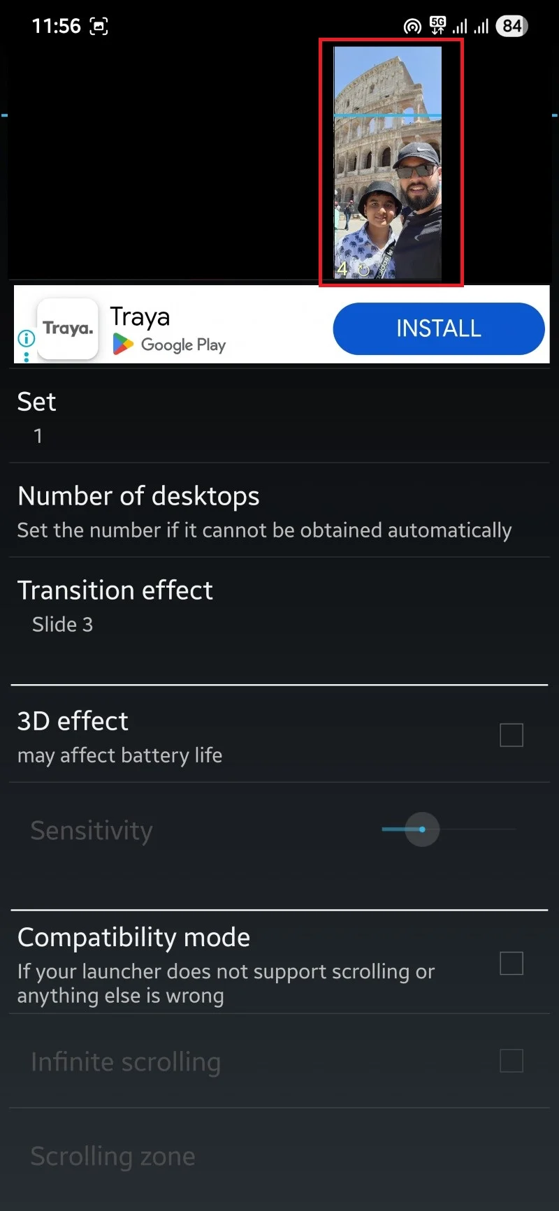 how to apply different wallpapers to android home screens - longpress image