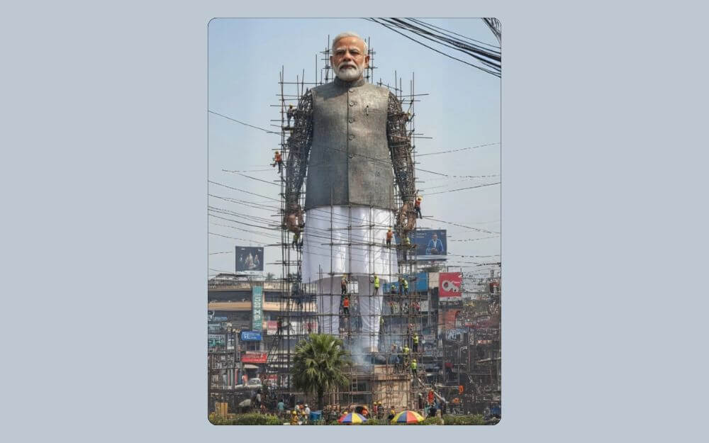 create a giant hyper-realistic statue