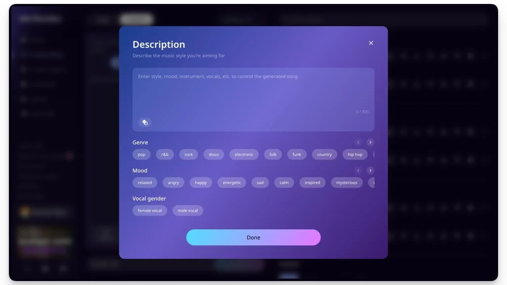 mureka ai song customization options