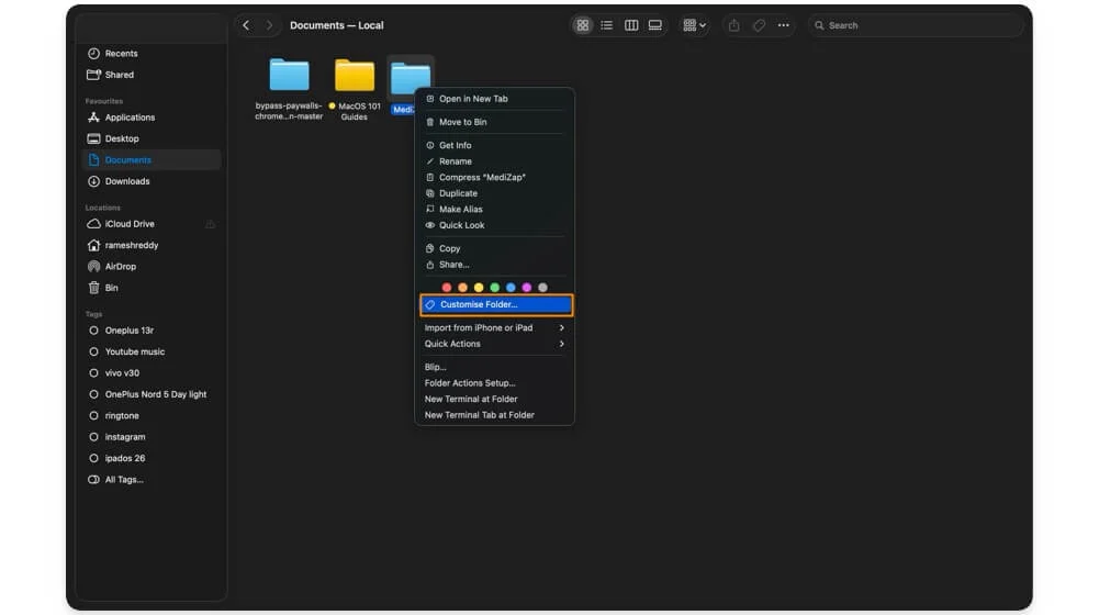 how to change folder colors in macos 26 