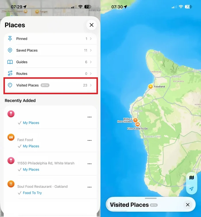 visited places ios 26