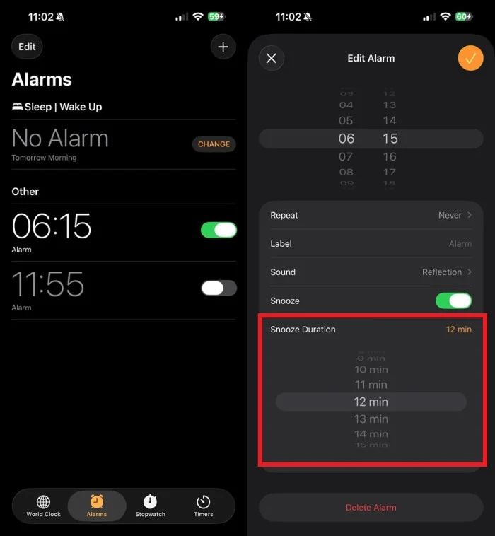 snooze alarm