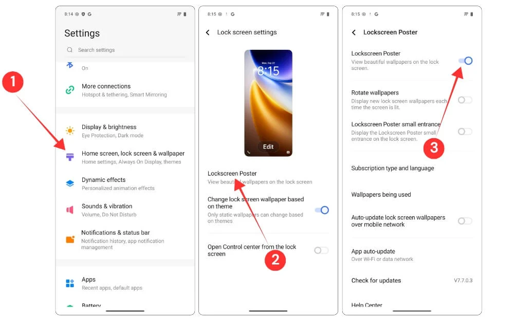 disable lock screen poster on android phones