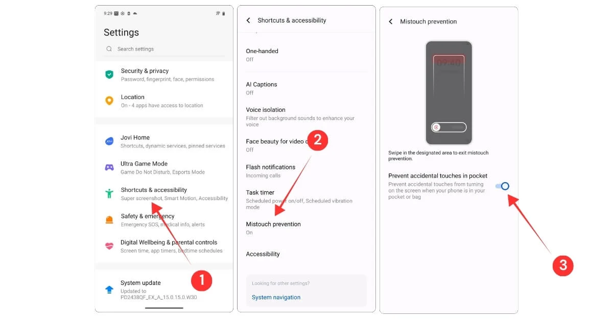 how to prevent mis-touch when your phone is in your pocket