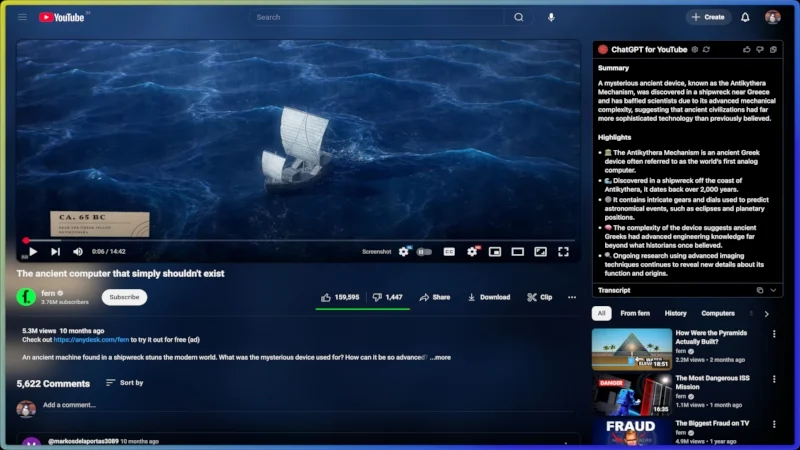 chatgpt for youtube