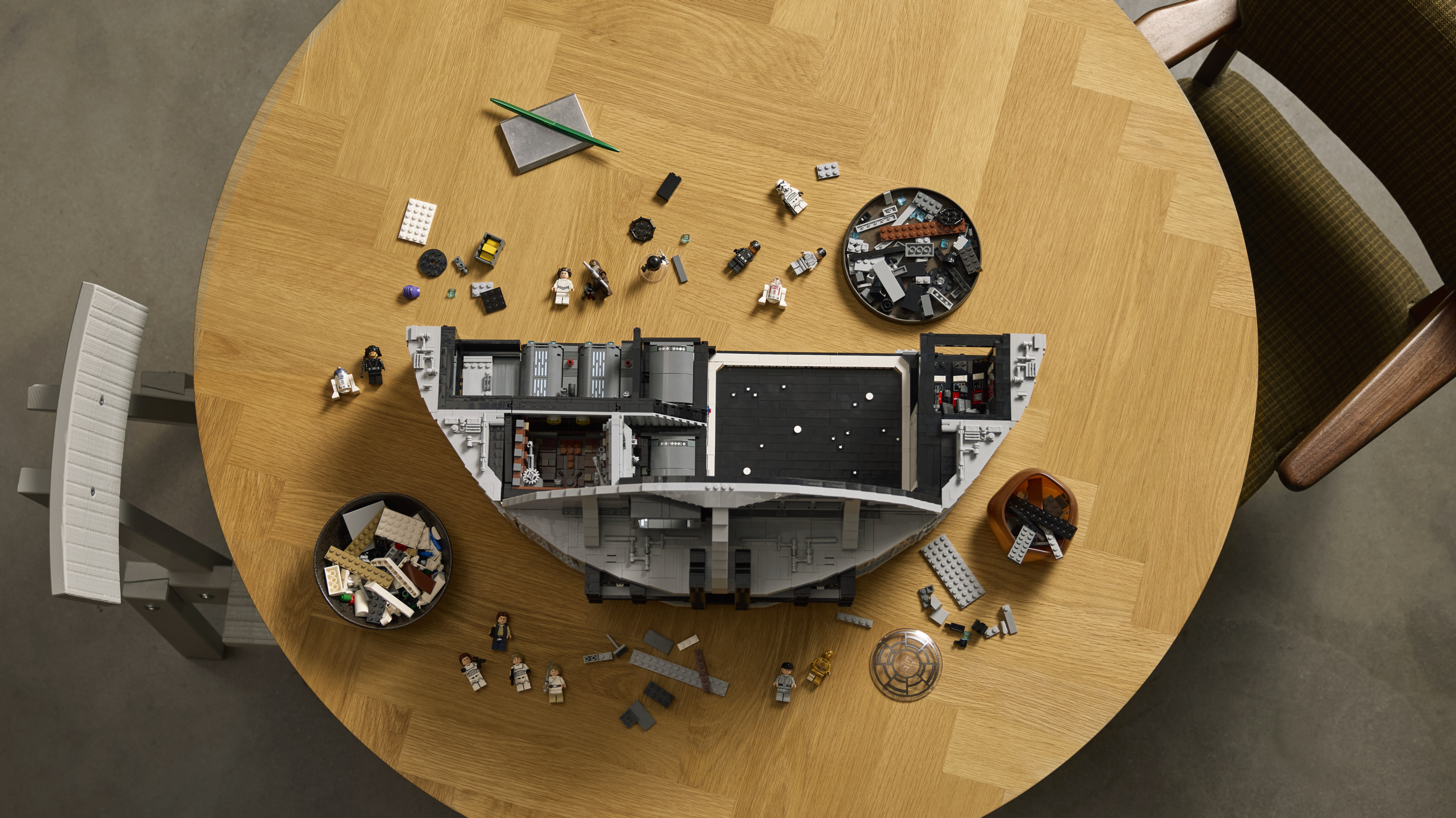 LEGO UCS Death Star de arriba hacia abajo