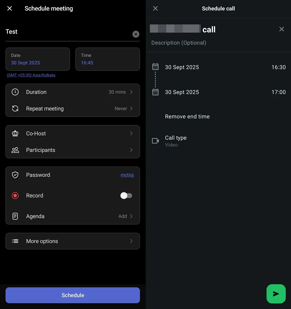 arattai vs whatsapp call scheduling