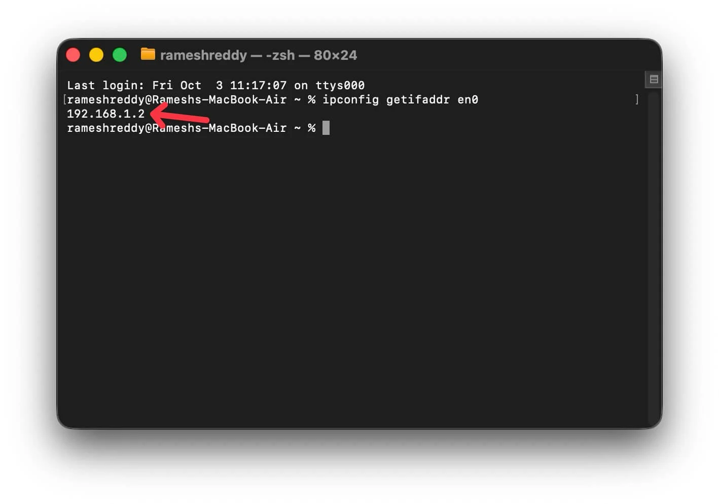 find your device ip address