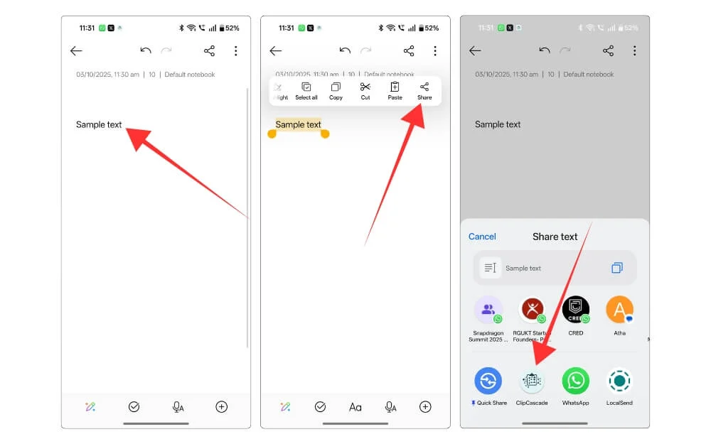 how to share clipboard content from android to mac