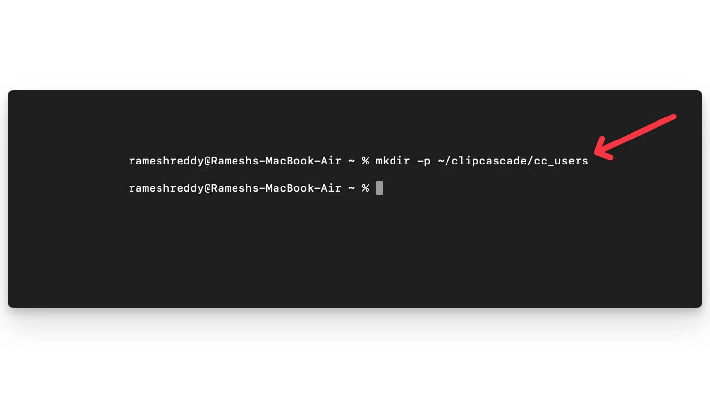 run the command to create a new folder 