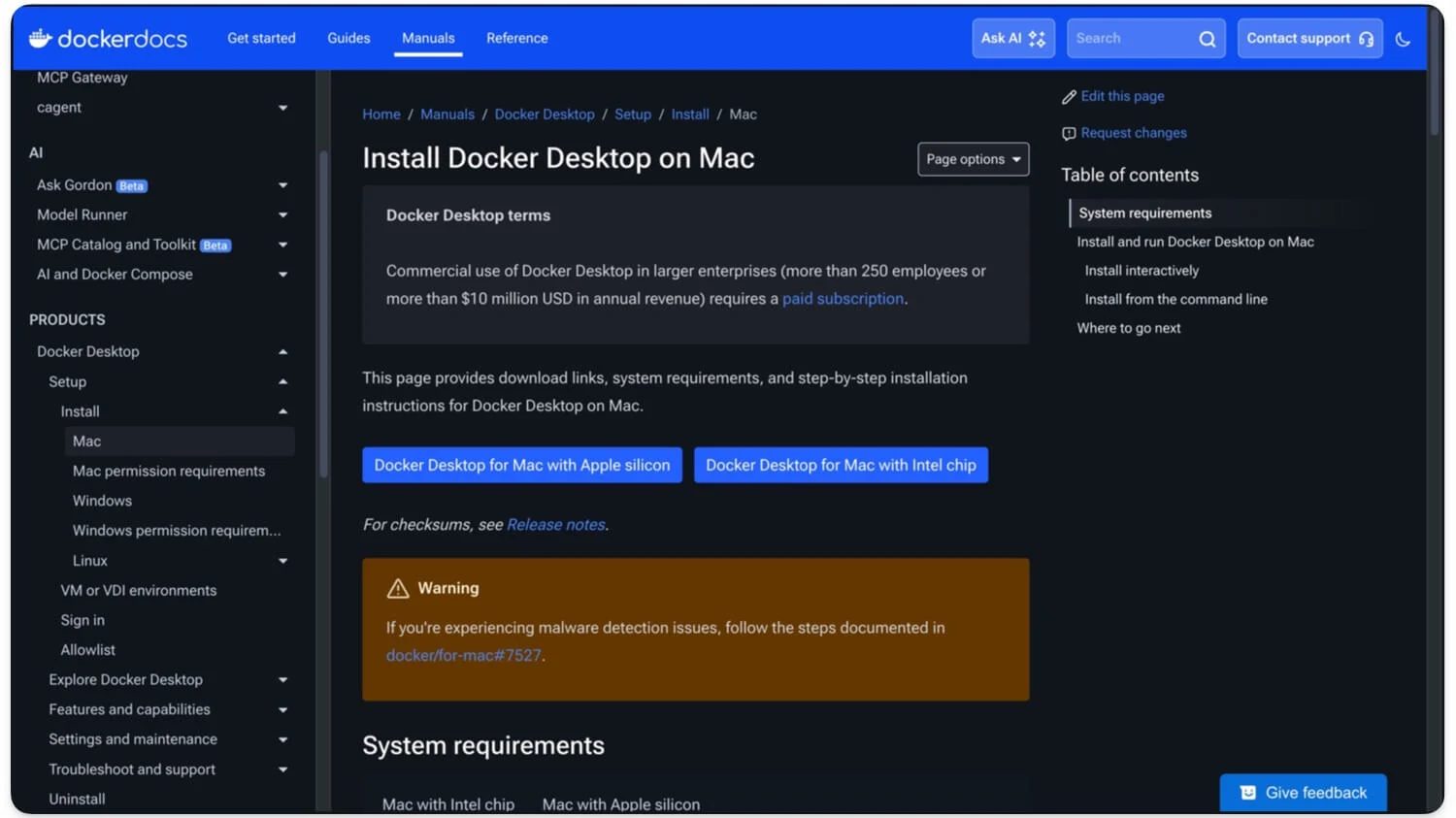 install docker on mac