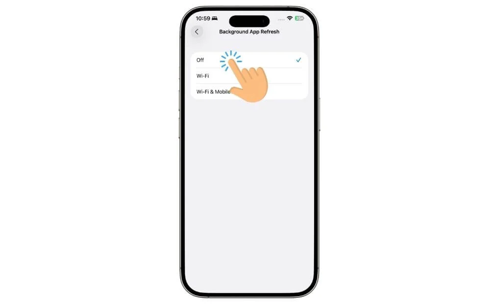 turn off background app refresh 