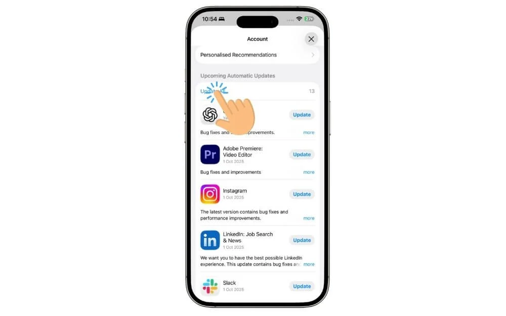 update all apps on app store