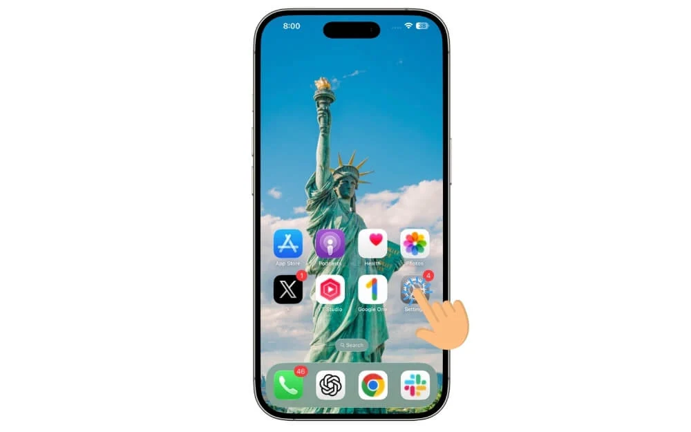 open settings on iphone