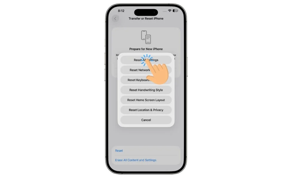 reset all settings on your iphone