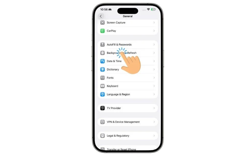 background app refresh settings on iphone