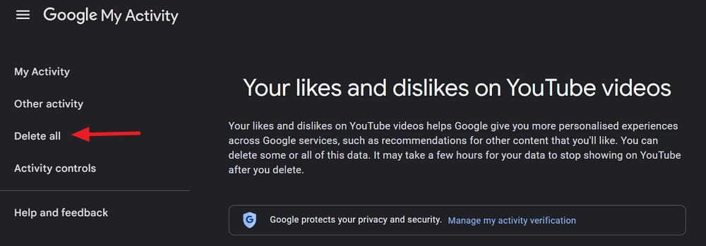 delete all likes and dislikes