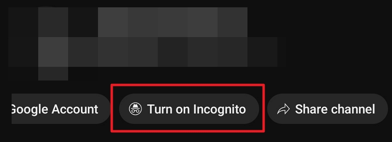 turn on incognito on youtube