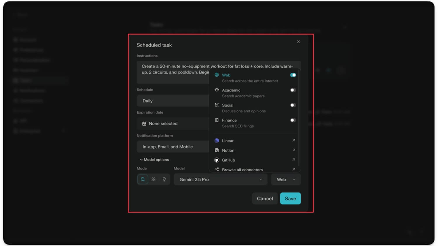 select task model 