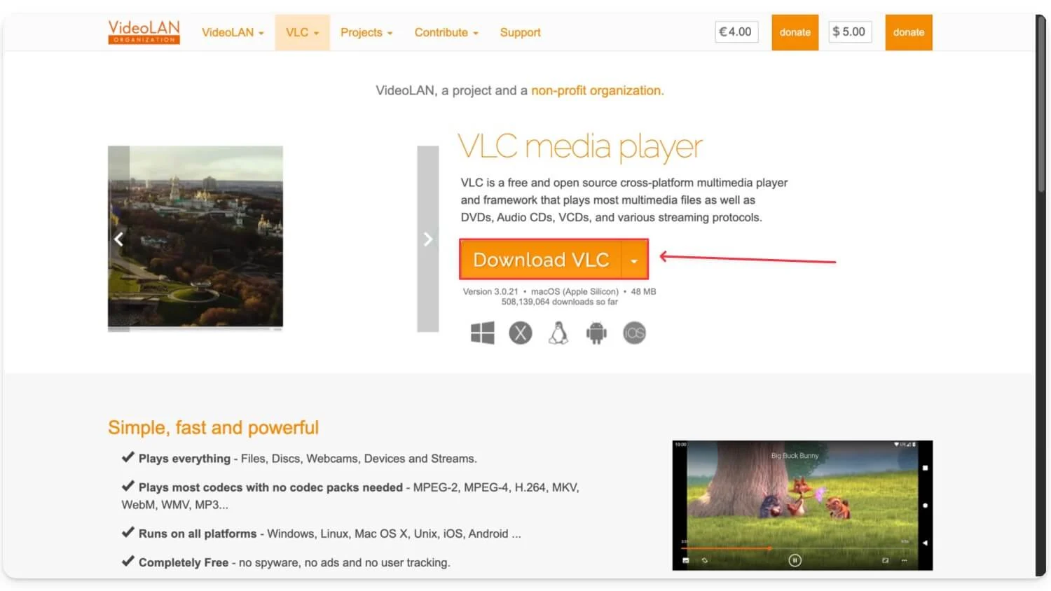 موقع مشغل vlc vlc player website
