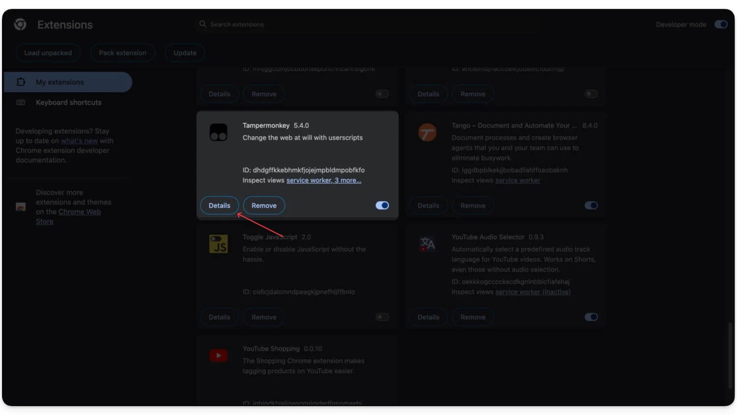 كيفية الوصول إلى تفاصيل الإضافة على جوجل كروم how to access extension details on google chrome