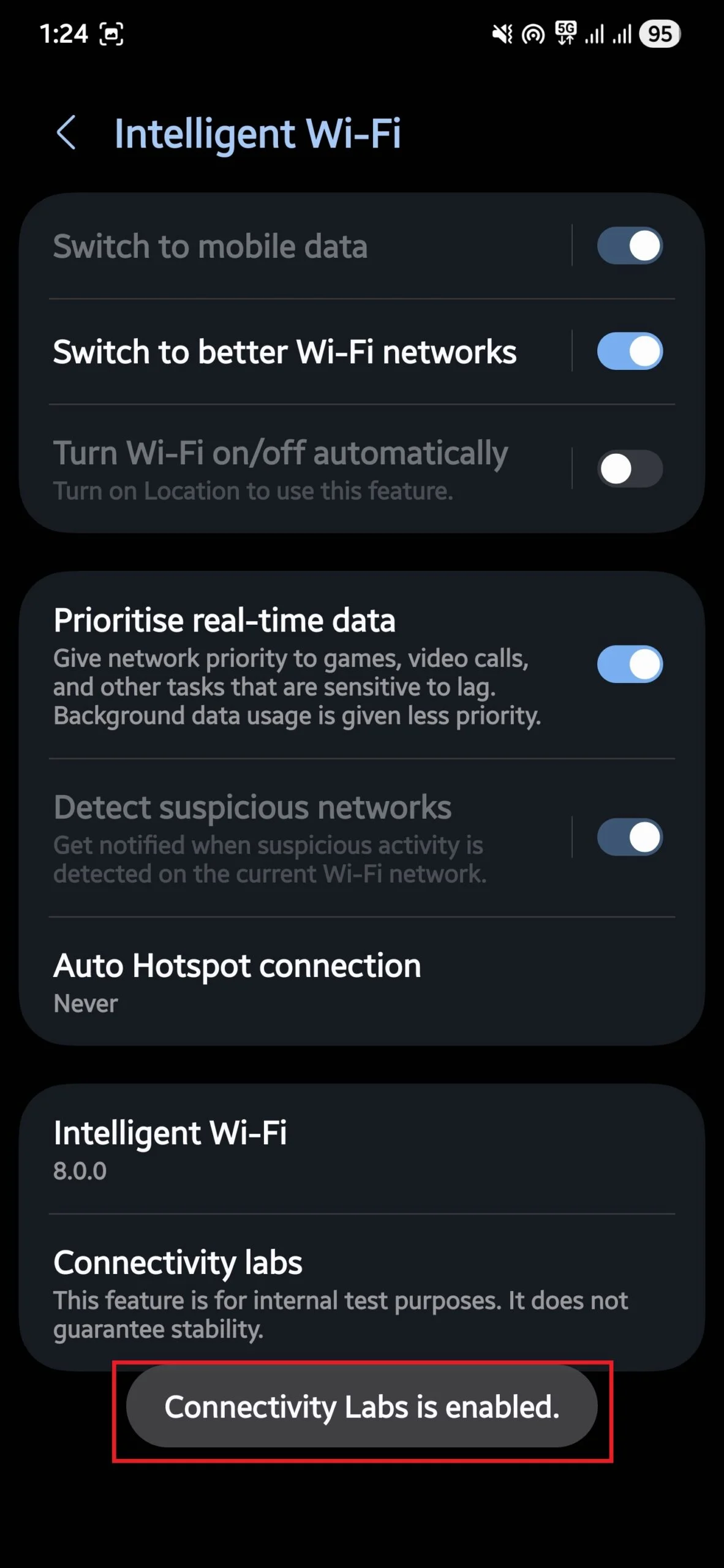 samsung’s secret connectivity labs gives you access to hidden wi-fi tools [how to] - connectivity labs enabled scaled