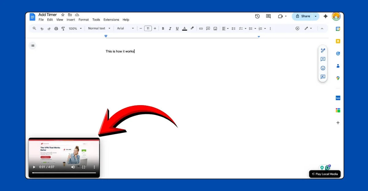 play media in pip mode as you work