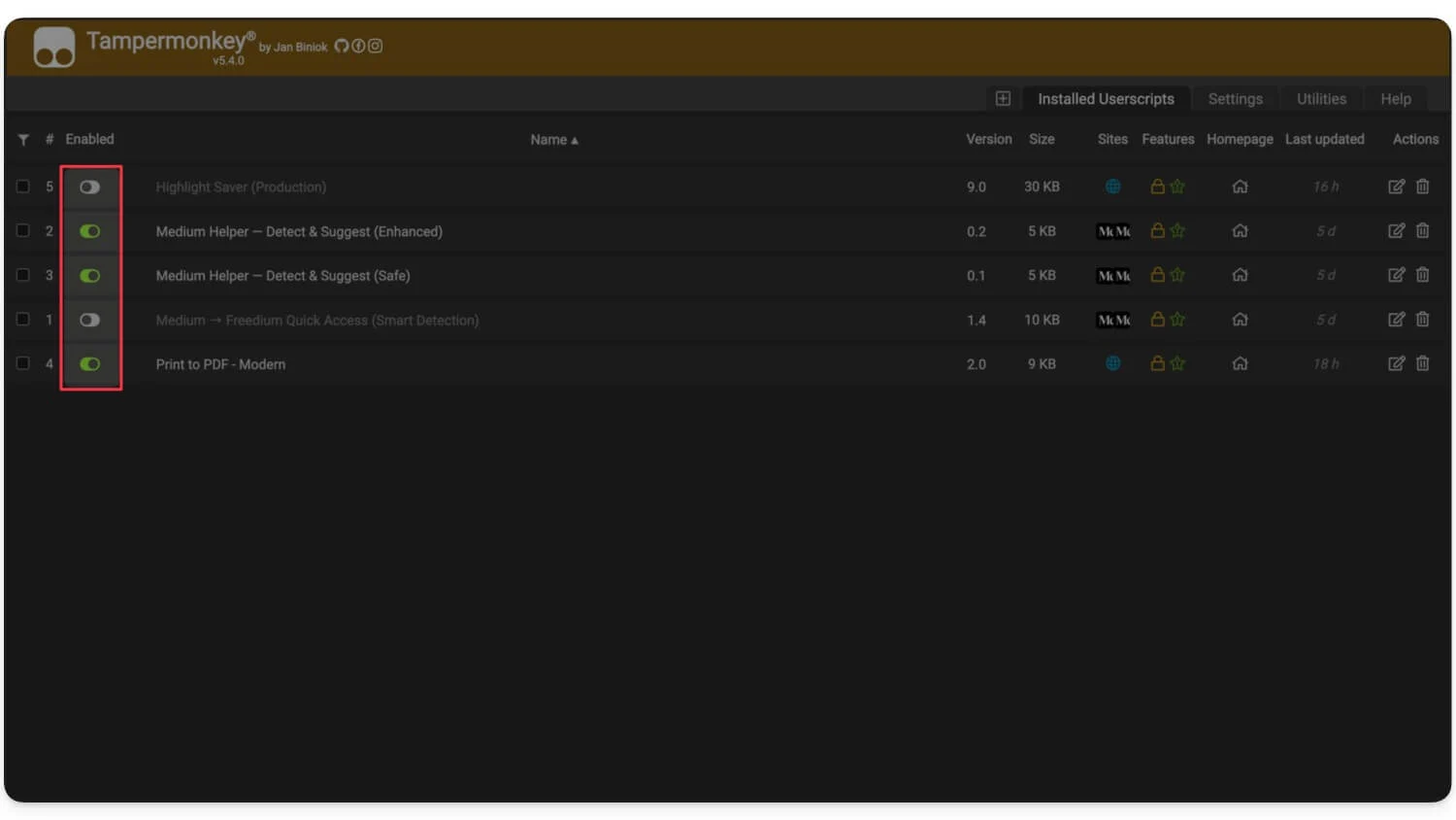 use this toggle to disable or enable the scripts