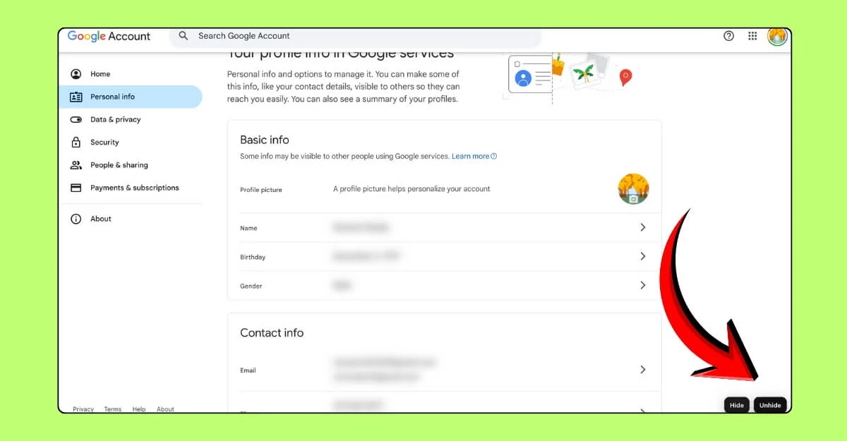 hide sensitive information 