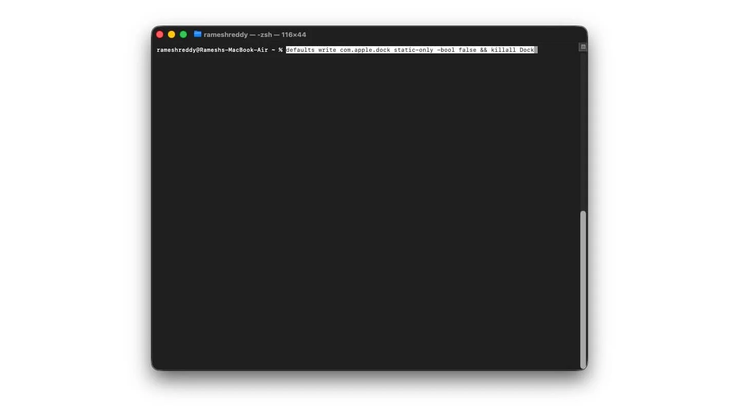 僅顯示 Dock 中活動的應用程序 show only active apps in dock