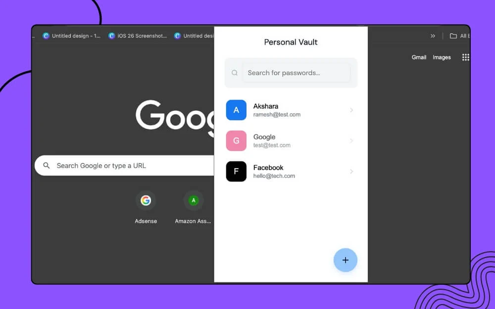 personal vault password manager extension 