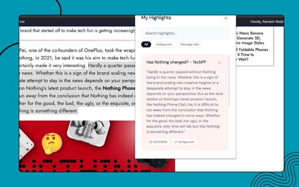 highlights extension 