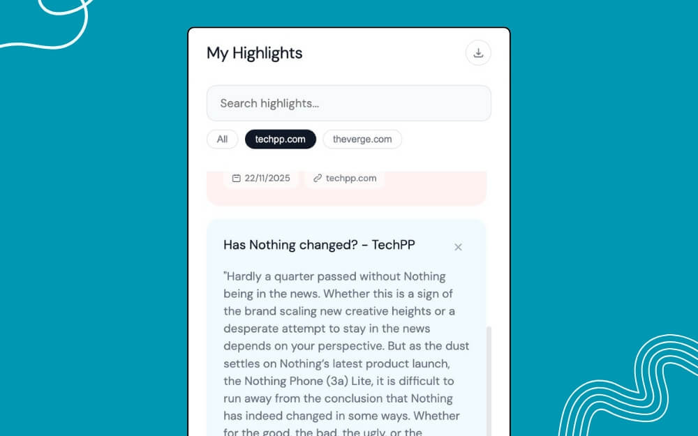 save highlights for any website 