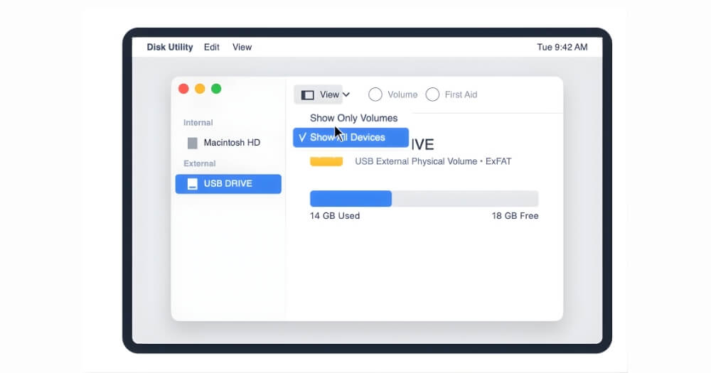 すべてのデバイスを表示する show all devices