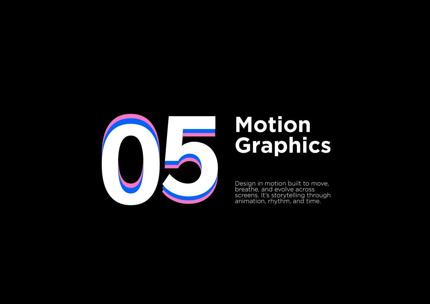 Motion-led branding example showing animated visual identity and dynamic graphic elements