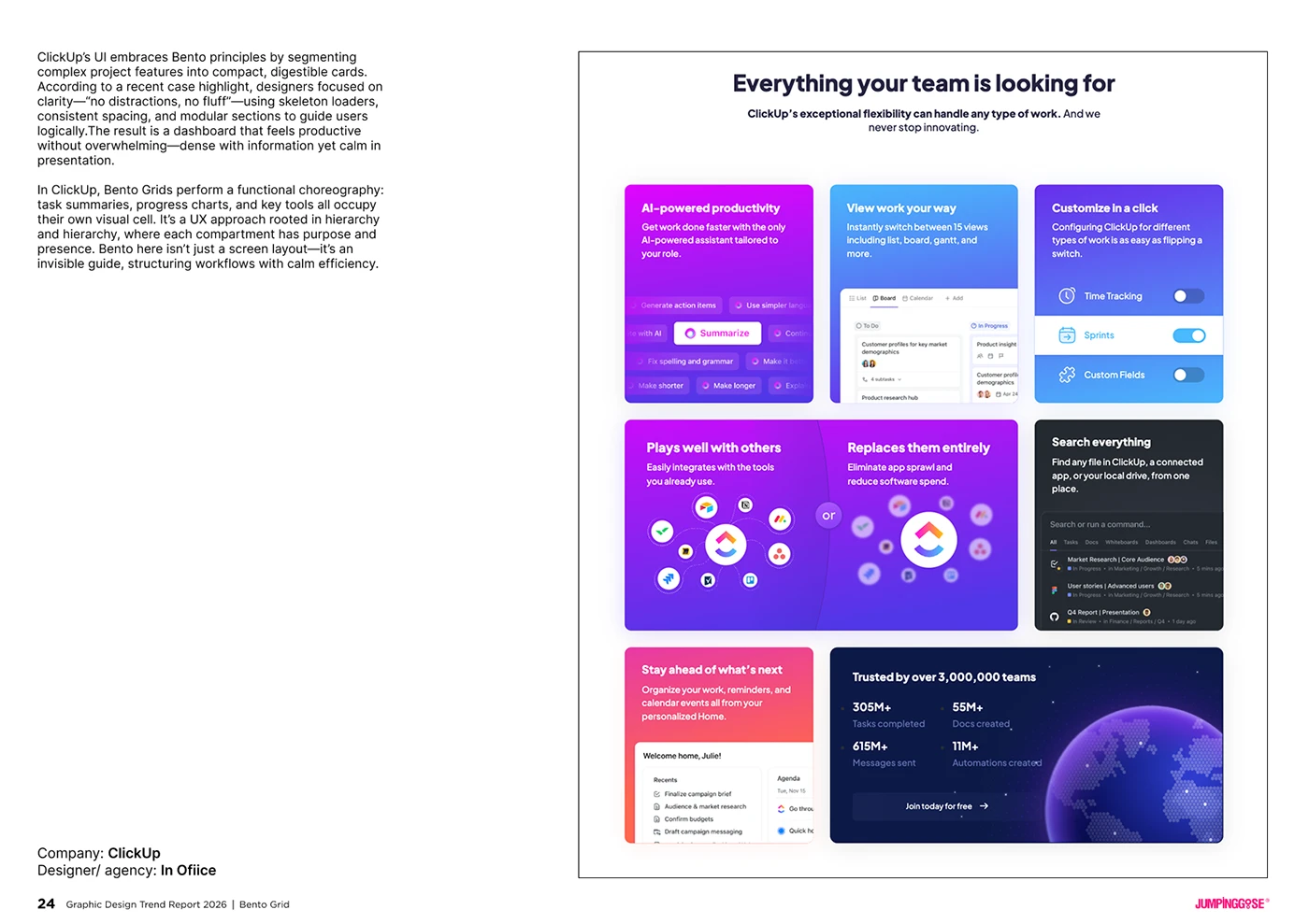 Bento-style grid composition balancing imagery, typography, and spacing