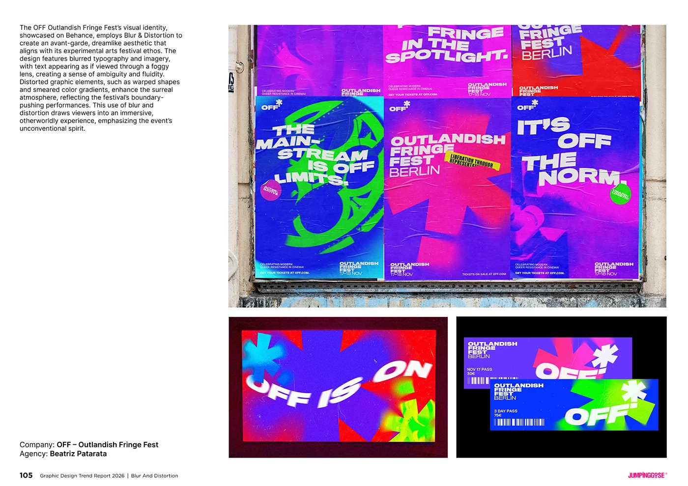 Experimental graphic design with distorted typography and atmospheric blur effects