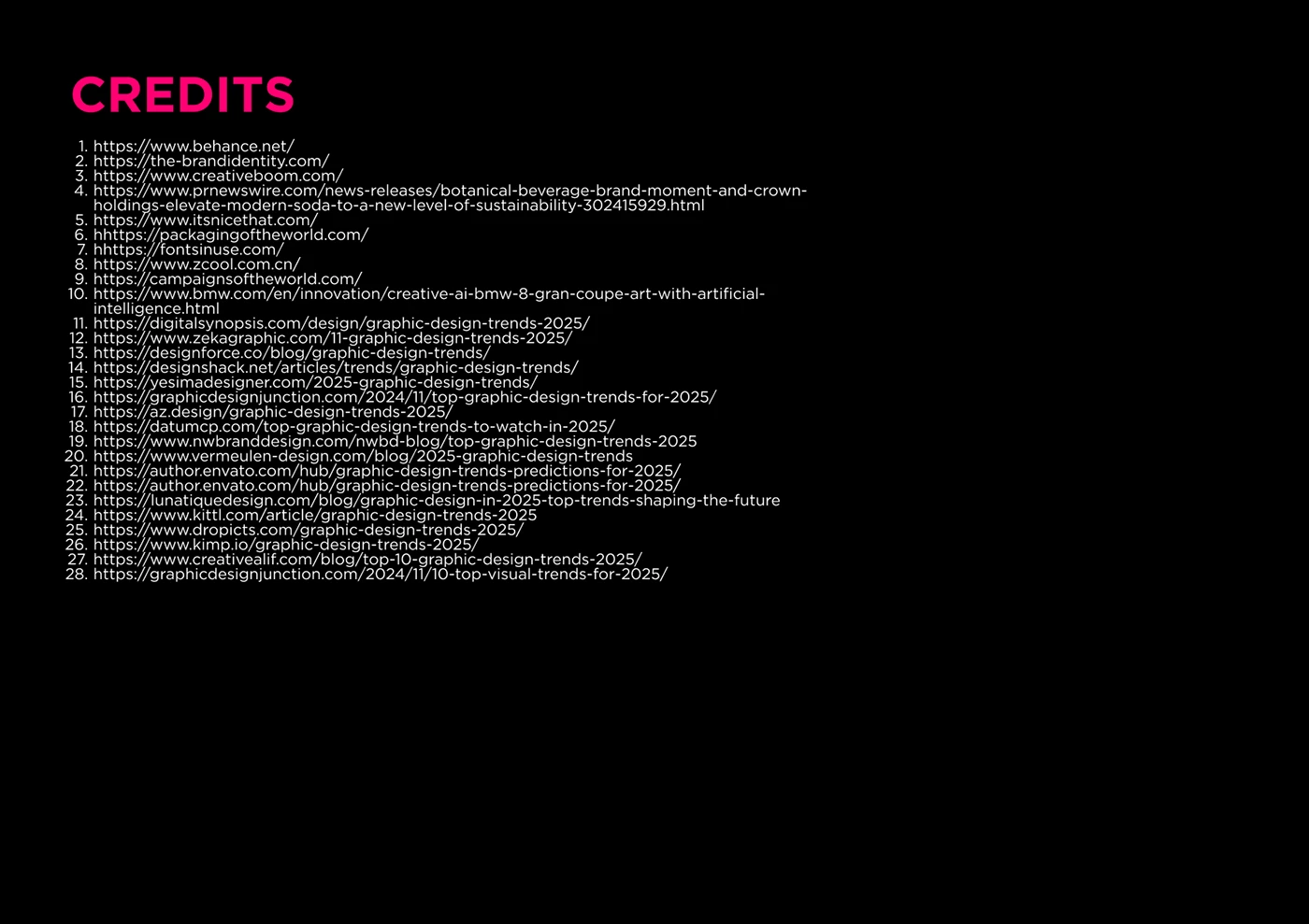 Credits and sources referenced for the Graphic Design Trends 2026 report