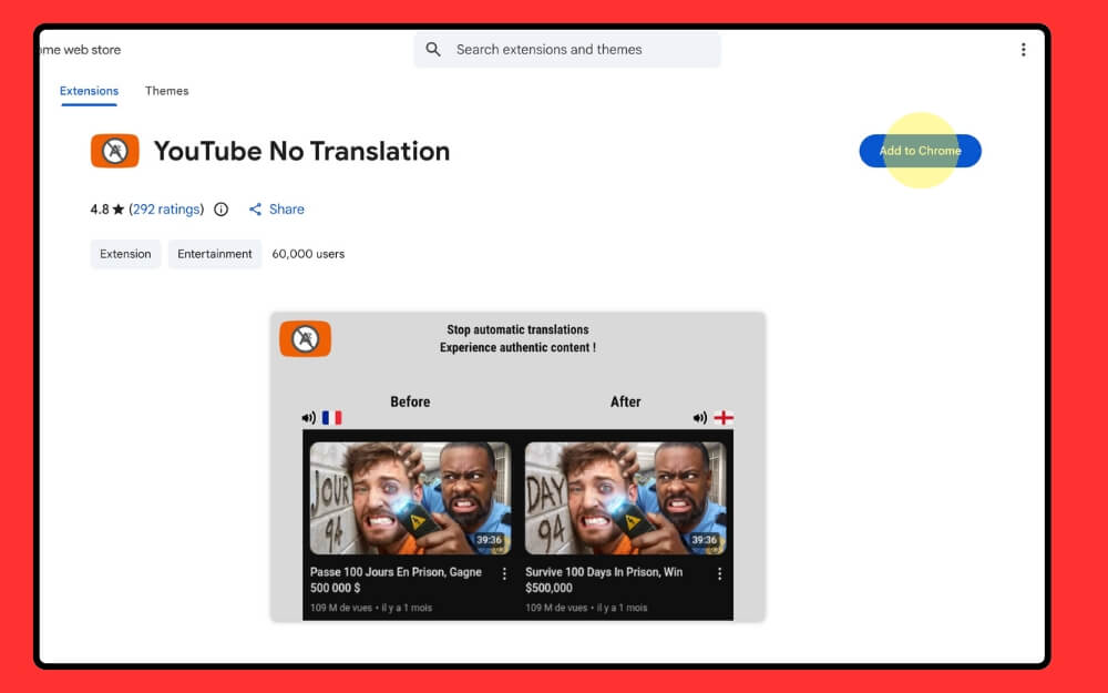 youtube no translation extension 