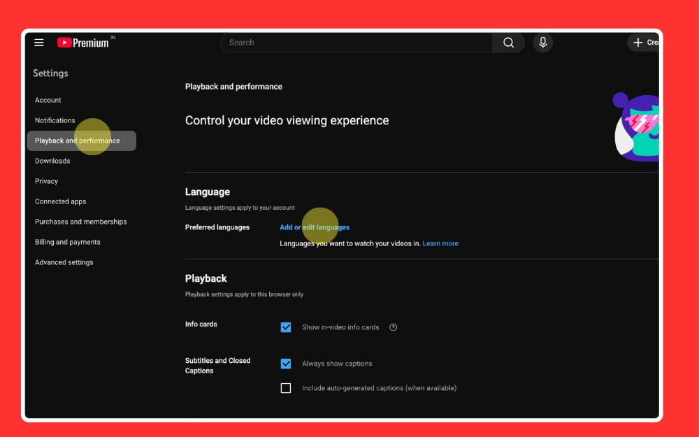youtube desktop language settings 