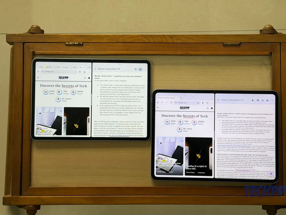 oneplus pad go 2 vs xiaomi pad 7 software