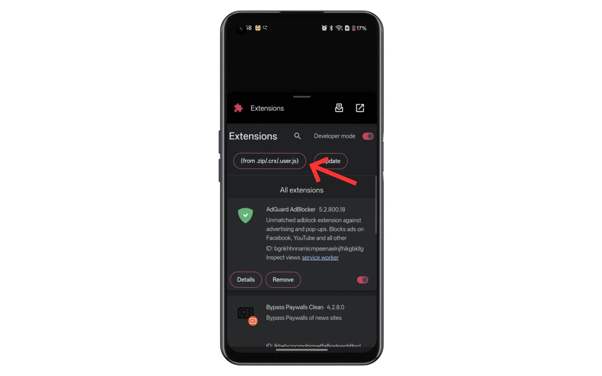 import google chrome extensions on mobile 