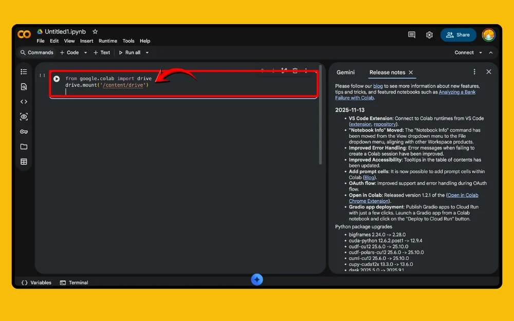mount google drive code