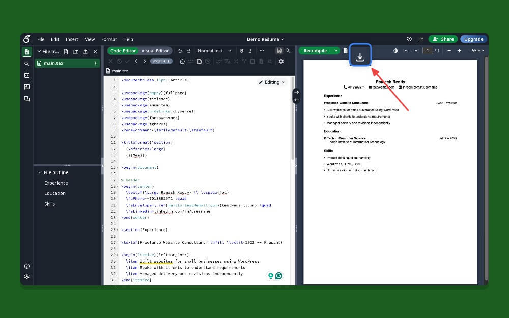 download your resume 