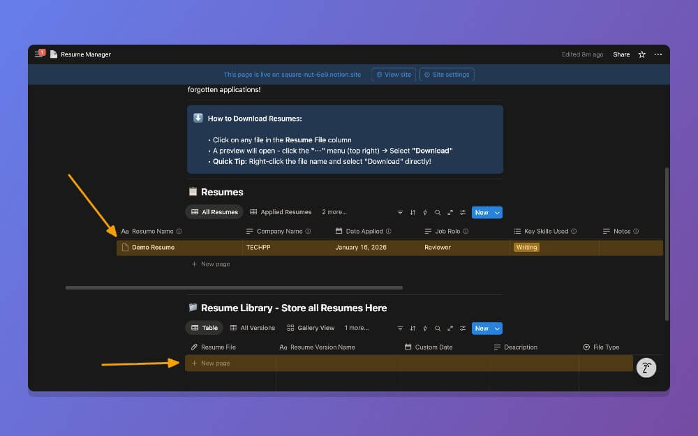 upload your resume to notion 